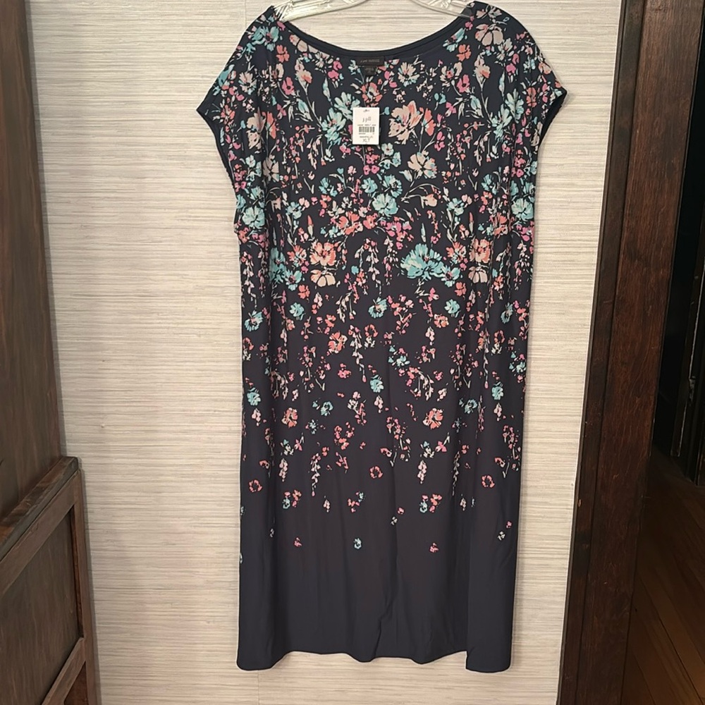XLT J Jill Wearever knit dress in grey and floral print
